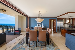 The dining has bright and airy ambiance with direct access to the lanai.