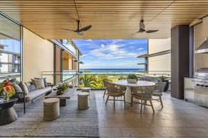 The covered lanai has 2 ceiling fans to keep you cool