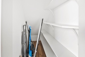 Downstairs utility closet.