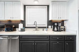 Clean design and updated appliances for ease of meal preparation.