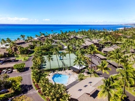 Aerial view of Kanaloa community nestled along the Kona coast.