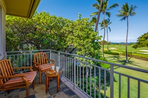 Sip your morning coffee on this peaceful balcony while gazing at lush golf course greens and swaying palm trees.