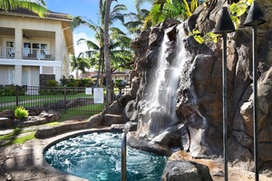 Check out the cool waterfall! Makes the place feel extra special.