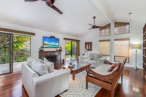 Step into your Princeville retreat where airy interiors and elegant finishes create a warm and welcoming space.