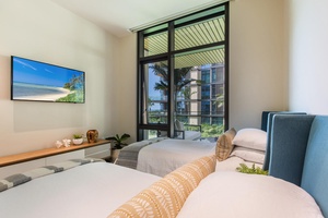 Wake up to soft sunlight and garden views in the guest suite, where tranquil comfort meets modern design.
