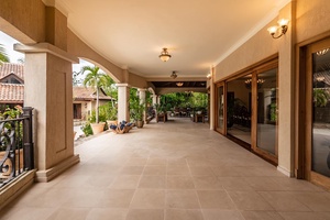 The spacious hallway leading to the guest house.