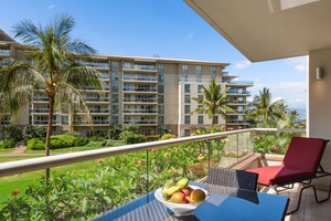 Start your day with breakfast on the shaded lanai of Honua Kai Konea 204—paradise in every direction.