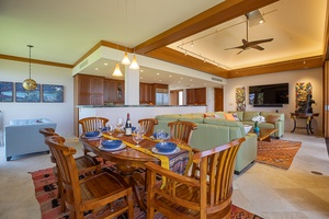The open-concept dining area is ideal for sharing meals and memories with the whole group.