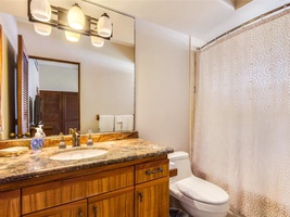 Guest bedroom ensuite with tub/shower combo