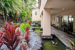 Entry Area beautifully harmonized with a tranquil Koi Pond