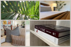 Tranquil textiles and straight lines create clean vibes throughout.