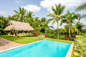 Plunge into the private pool and enjoy the tropical view.