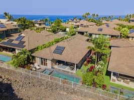 Aerial view of Kona Blue Holua Kai with private pool and spa—your secluded slice of paradise.