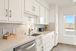 Fully stocked kitchen with everything you need to enjoy home-cooked meals during your stay.