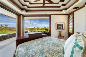 Enjoy peaceful mornings with ocean views from bed in this light-filled, private suite.
