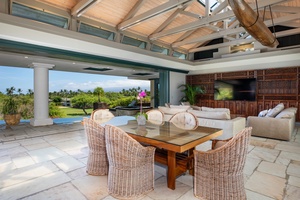 Open-air dining with lush views—perfect for morning coffee or sunset dinners.