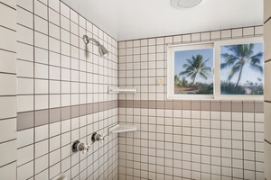 Walk in shower with ocean views!