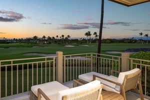 Unwind on your private lanai as soft sunset hues paint the sky over the golf course.