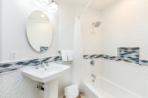 Third bathroom with designer details.