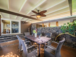Lanai furniture for alfresco dining option.