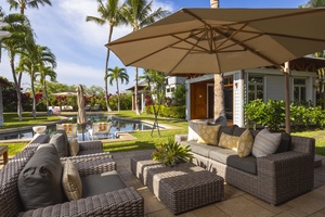 Enjoy the outdoor lanai seating, a perfect spot to gather, dine, and relax.