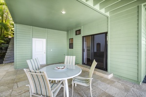 Outdoor table space steps from the downstairs bedroom!