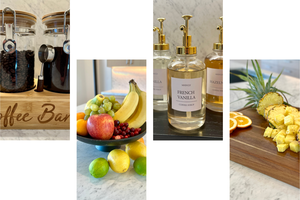 A coffee and tea bar and gourmet kitchen built for chefs, hosts, and front-row views.