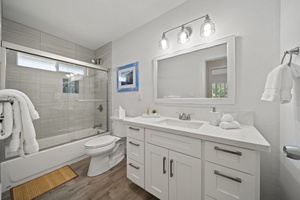 Full bathroom with shower/tub combo