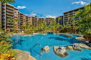 Dive into the luxury pool at Kaanapali Shores 746—perfect for your Maui retreat.