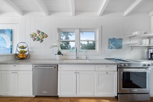 Lush, tropical views from the kitchen sink