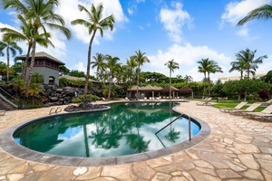 Enjoy the tropical resort pool area at Mauna Lani Fairways #902.