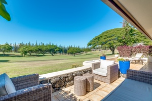 Relax on the outdoor sofa and chairs