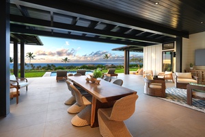 Dine al fresco with breathtaking views, enjoying the fresh island breeze and open space.