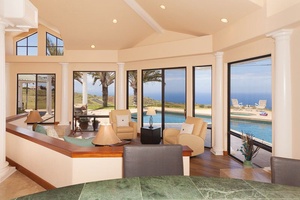 Great room with plenty of lounging area and views galore