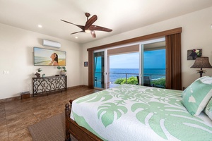 Drift off to gentle surf, wake to an ocean horizon—with split A/C and tropical window treatments for a perfect nights rest.