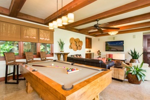 Challenge friends and family to a game of pool before a relaxed evening together.