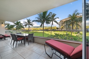 Lounge with a view from your shaded lanai at Honua Kai Konea 204—perfect for morning coffee or reading.