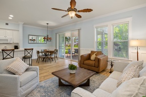 Bright and airy open-plan layout with seamless flow from kitchen to living area and lanai.