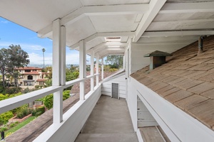Upstairs outside patio with stunning ocean views.