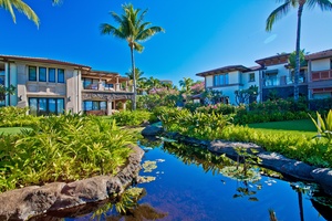 Beautiful Water Features Tropical Foliage and Evening Tiki Torches Throughout the WBV Property