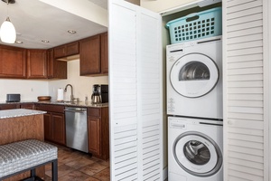 In-unit full-sized washer and dryer, providing all the conveniences of home.