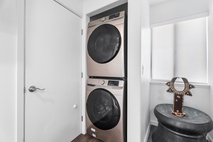 In-home washer and dryer for added convenience during longer stays.