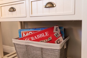 Games can be found in the guest bedroom