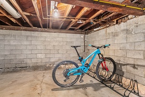 Secure bike storage in the basement keeps your gear safe, clean, and ready for your next Galbraith ride.