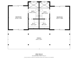 Guest wing layout with ensuite bedrooms and expansive lanai access.
