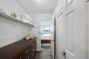 Royal Kahana 308 offers a spacious walk-in closet just off the ocean-view bedroom.