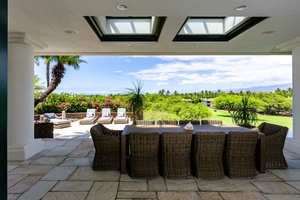 Enjoy open-air dining with beautiful garden views and plenty of space to gather.