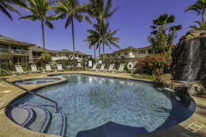 Take a refreshing dip in the lagoon-style pool surrounded by palms.