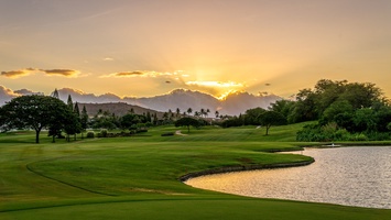 A glorious sunrise over the golf course.