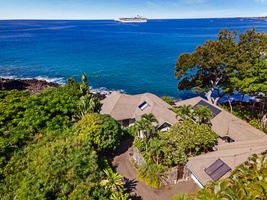 Hale Kope Kai's dramatic oceanfront location—nestled along Kona’s iconic lava rock shoreline.